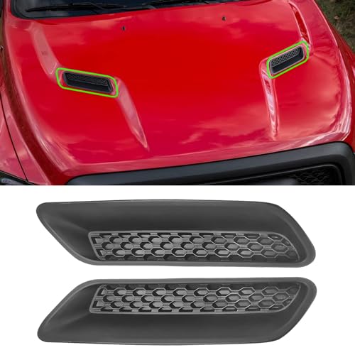Moonlinks Compatible with 2010-2019 Dodge Ram Hood Vent Bezels 1500 2500 3500,Ram Air Hood Scoop Bonnet Replace Left&Right Side,Engine Hood Air Vent Outlet Cover Trim Black,68324991AA LH/68324990AA RH - Image 1