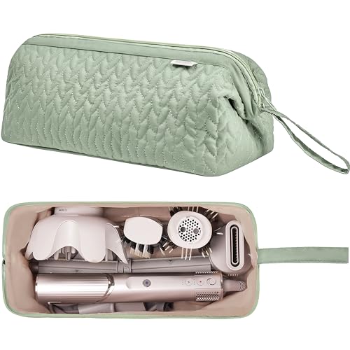 KarSyon Shark Flex Style Case for Airwrap Hair Dryer Brush Revlon Hair Tools Travel Bag Carrying Case Flat Curling Iron Organizer Sage Green - Image 1