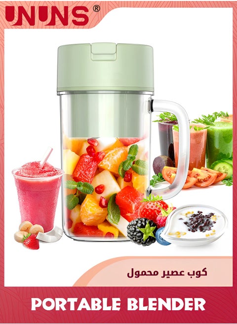 Personal Blender,400ml Blender With straw For Shakes And Smoothies,Portable Blender USB Rechargeable,Mixer One-handheld Drinking,Green