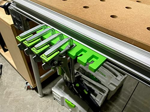 ToolCurve Quick Clamp Rack Compatible with Festool MFT3 Table Green - Image 1