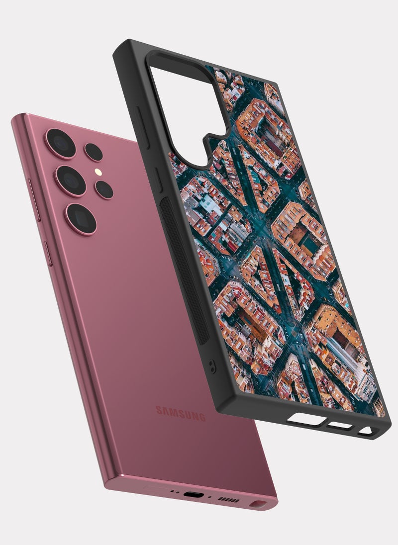 بكسلات كفر سامسونج جالكسي اس 22 الترا برشلونة اسبانيا برتقالي - Image 2