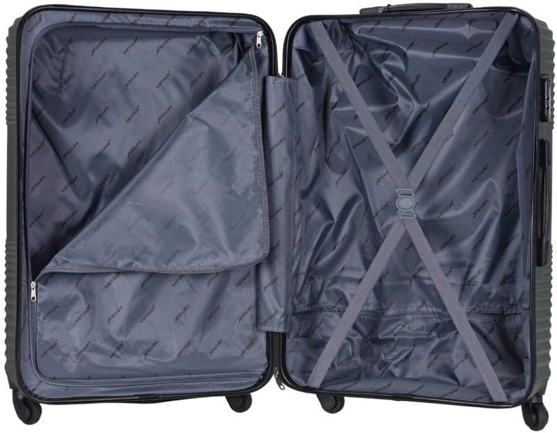 VIPTOUR 3 Piece Hard Side ABS Luggage Set 20/24/28 Inch Best Trolley Bag For Travel With 4 Spinner Wheels (DARK GREEN) - Image 2