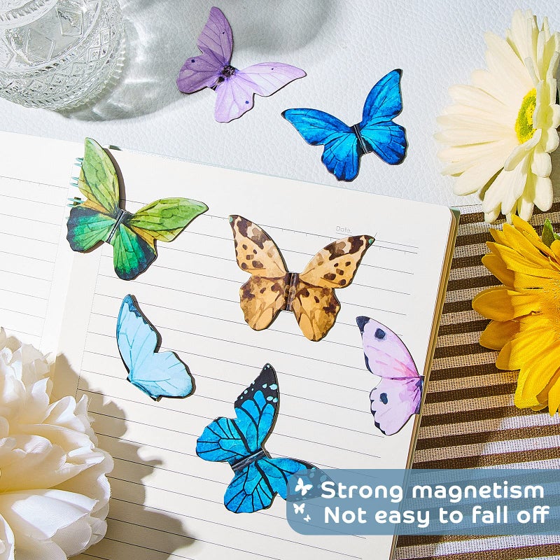 Nezyo 24 Pieces Magnetic Bookmarks Cute Magnet Page Markers Foldable Page Clip for Students Reading Stationery Supplies Office Presents(Butterfly) - Image 5