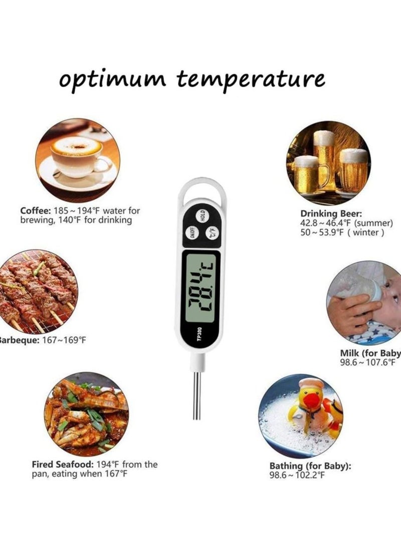 Digital Food Thermometer TP300 with Extra Long Needle, Used Compatible with Milk and Meat Cooking Tools, Instant Stainless Steel Sensor for Kitchen,Roast,BBQ