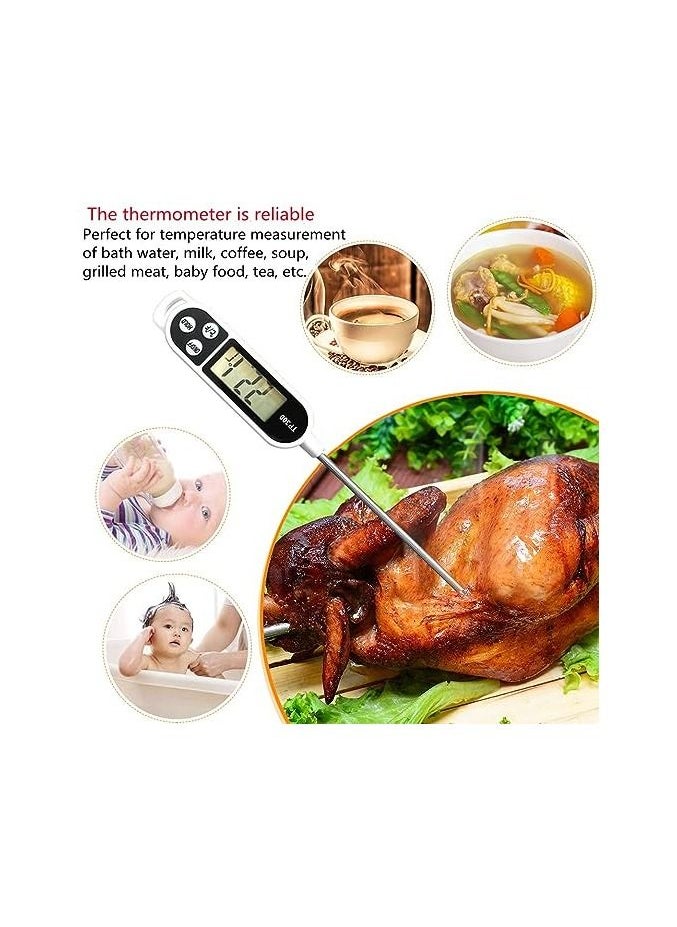 Digital Food Thermometer TP300 with Extra Long Needle, Used Compatible with Milk and Meat Cooking Tools, Instant Stainless Steel Sensor for Kitchen,Roast,BBQ