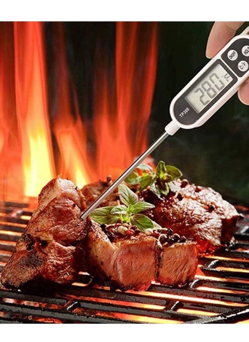 Digital Food Thermometer TP300 with Extra Long Needle, Used Compatible with Milk and Meat Cooking Tools, Instant Stainless Steel Sensor for Kitchen,Roast,BBQ