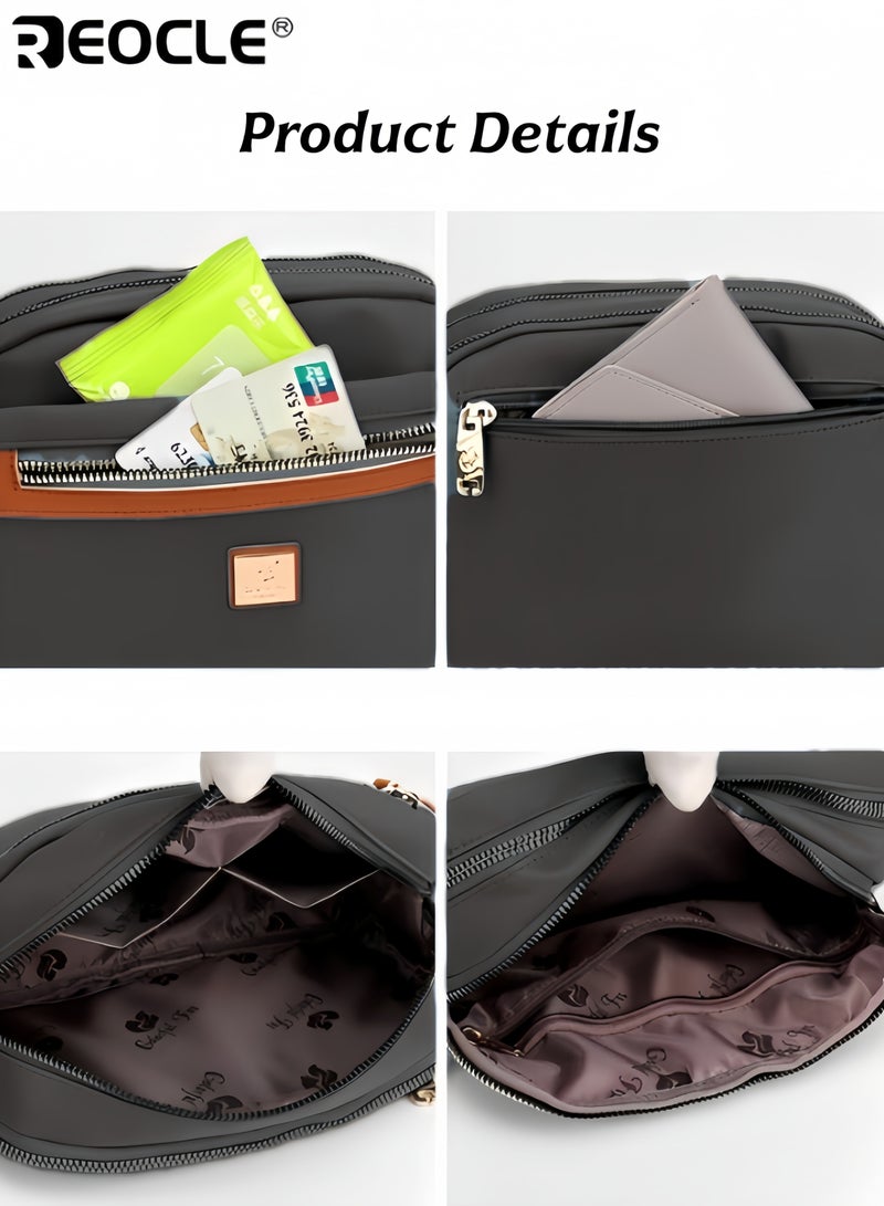 REOCLE Women's Crossbody Bags Medium Small Shoulder Handbags with Adjustable Wide Strap & Multi Pocket Shoulder Bag for School & Office & Travel & Work - Image 2