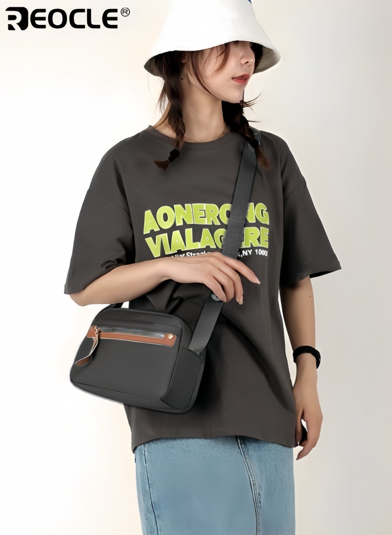 REOCLE Women's Crossbody Bags Medium Small Shoulder Handbags with Adjustable Wide Strap & Multi Pocket Shoulder Bag for School & Office & Travel & Work - Image 4