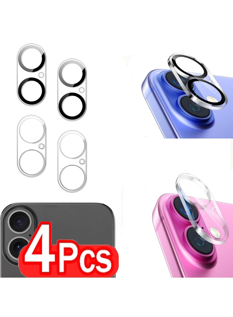 Camera Lens Protector for iPhone 16 /16 Plus,Anti-Scratch Easy to Install,High Definition,Anti Fingerprint,Tempered Glass film[2+2pack]  - Image 1