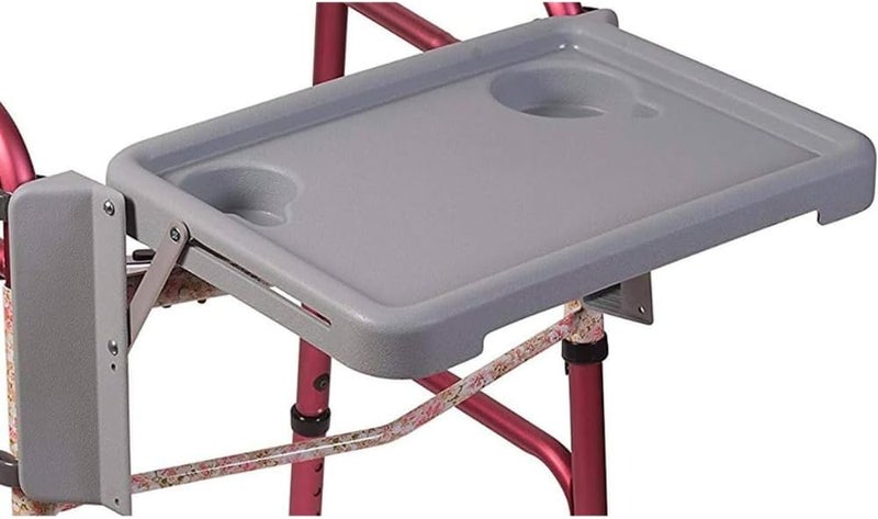 DMI Folding Walker Tray with Cup Holders - Grey - Image 3