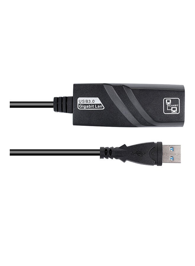 محول من USB 3.0 إلى موصل شبكة إيثرنت LAN عالي السرعة لأجهزة ماك بوك أسود - Image 2