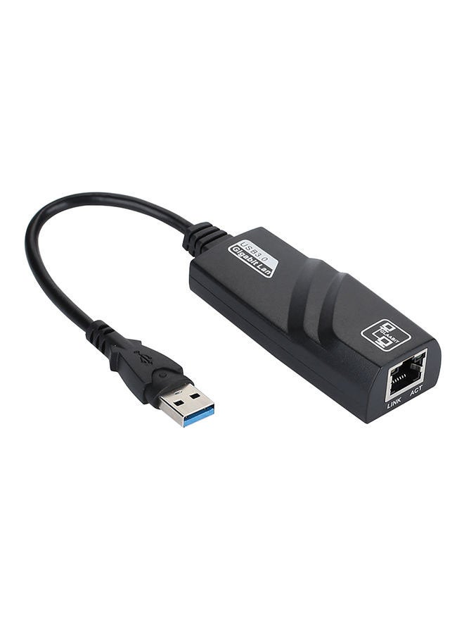 محول من USB 3.0 إلى موصل شبكة إيثرنت LAN عالي السرعة لأجهزة ماك بوك أسود - Image 1