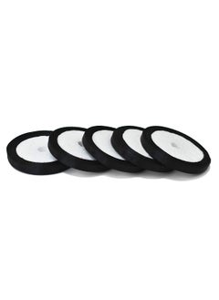 Embroiderymaterial Embroiderymaterial Satin Ribbon for Craft Decorations Clothes Sewing Making Purpose (Black-2)5 Roll: 50 Metre  - Image 1