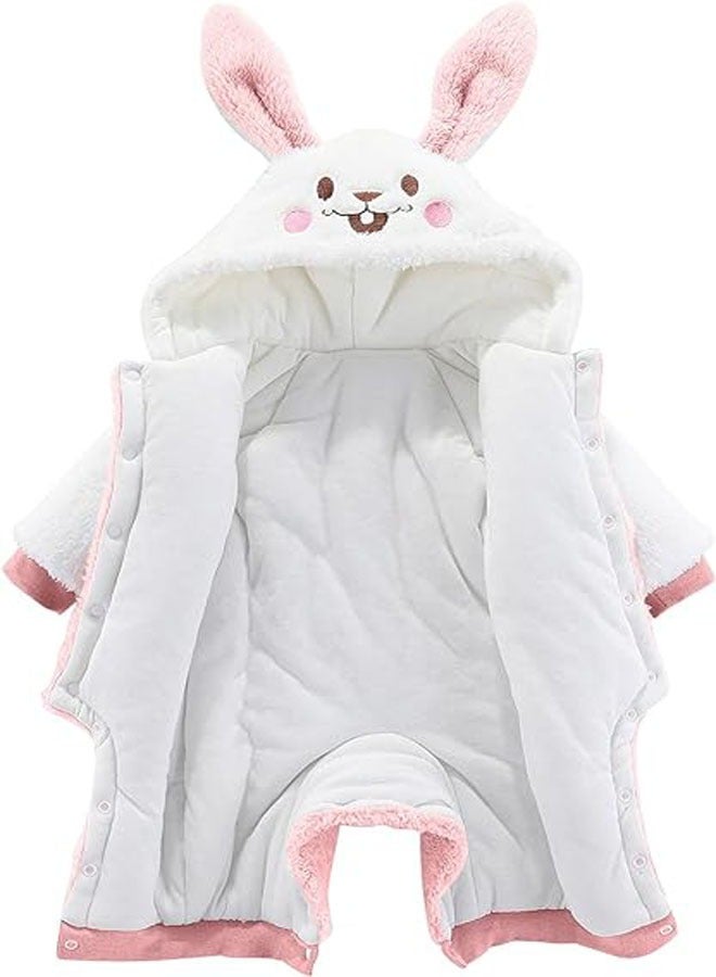 رات سو "حقيبة نوم الطفل ذات الأكمام الطويلة مع أقدام لفصل الشتاء، بطانية قابلة للارتداء للأولاد والبنات، بتصميم دب، الحجم 80." - Image 2