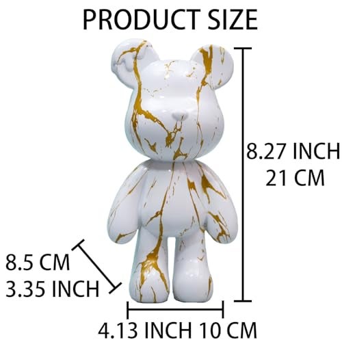 Coniuty Bear Sculpture Decor for Home, Resin Animal Statue Ornament for Living Room, Bedroom, Office on Table, Shelf, Cabinet (Type A) - Image 2
