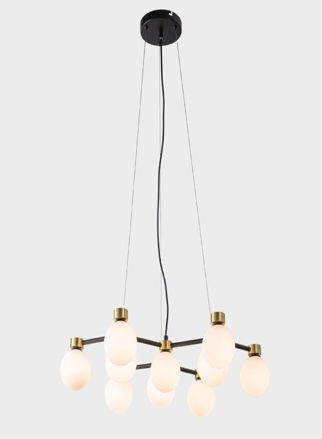 ٍSiera Light Chandelier with Black Frame and Circled Icey Glass ball 10675 