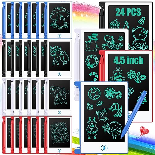 Zhehao 24 Pack LCD Mini Writing Tablet for Kids 45 Inch Doodle Board Bulk Erasable Reusable Electronic Drawing Pad Birthday Party Favors Goodie Bag Classroom GiftsWhite - Image 1
