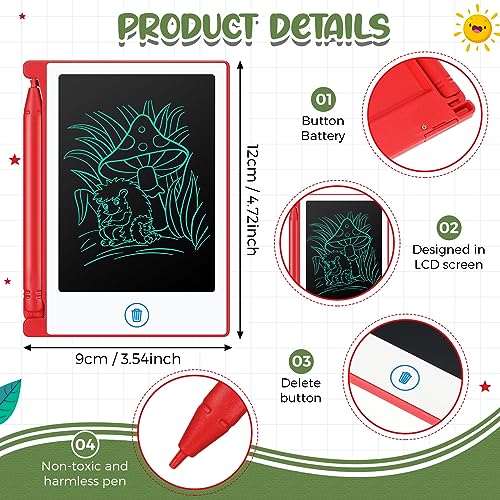 Zhehao 24 Pack LCD Mini Writing Tablet for Kids 45 Inch Doodle Board Bulk Erasable Reusable Electronic Drawing Pad Birthday Party Favors Goodie Bag Classroom GiftsWhite - Image 5