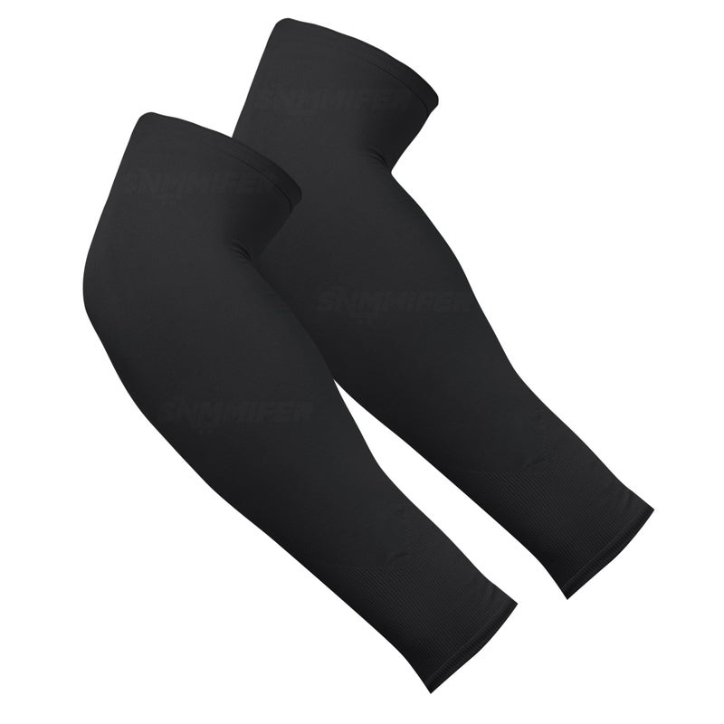 SNMMIFER UV Protection Compression Arm Sleeves, Black, Sun Protection for Men and Women (1-No Thumb-Black, Arm Sleeves) - Image 4