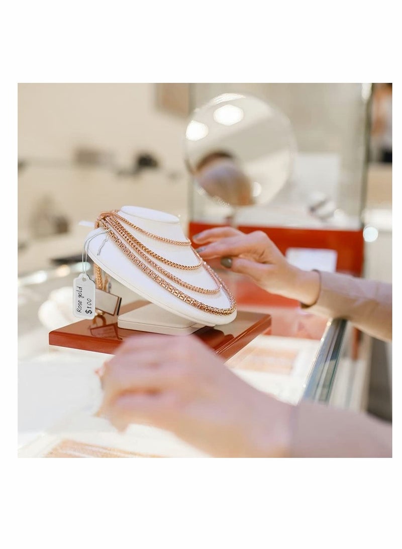 SYOSI Price Tags, 500pcs White Jewelry Price Tags Clothing Price Tags, Tag Card Writable, Plastic Paper Material with Rope. - Image 4