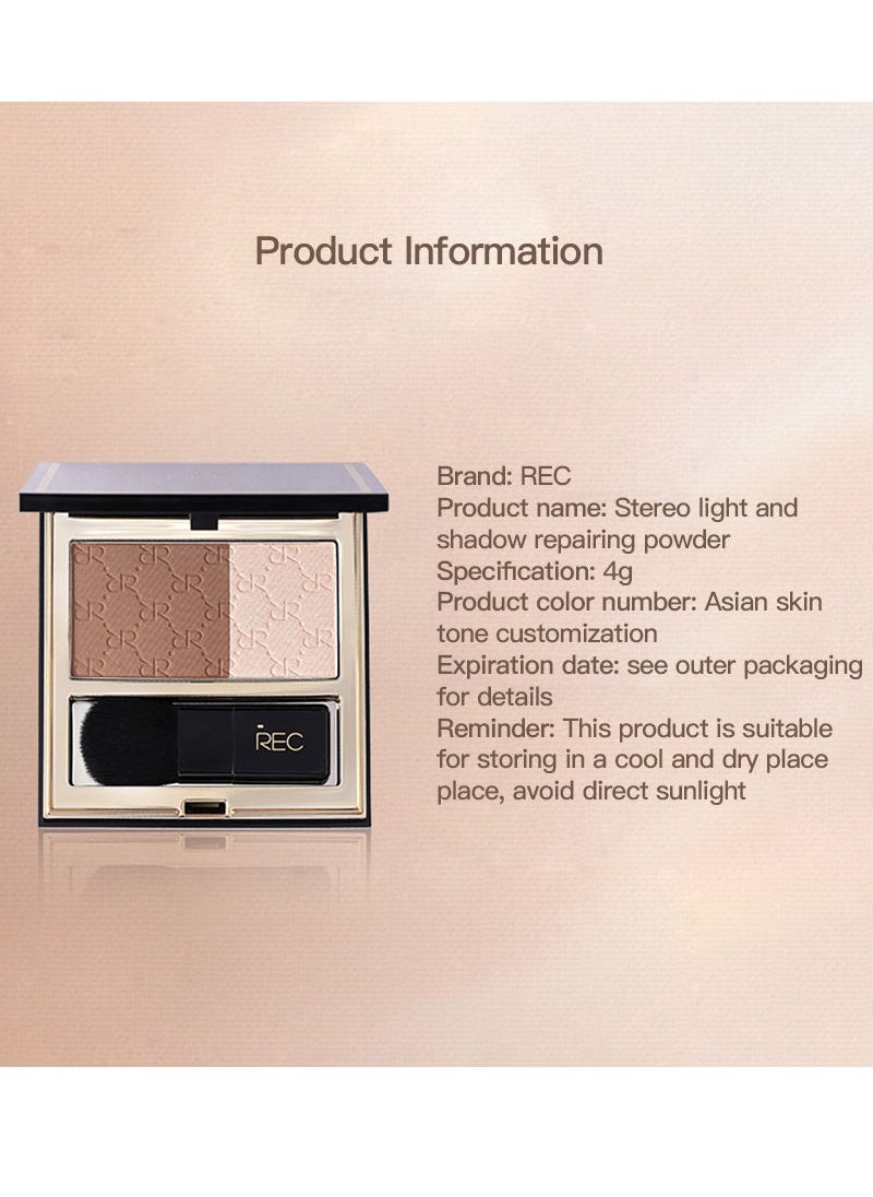 REC - 3D Light and Shadow Contouring Powder 4g，Contouring Powder Face Kit，Flawlessly Sculpted Face - Image 1