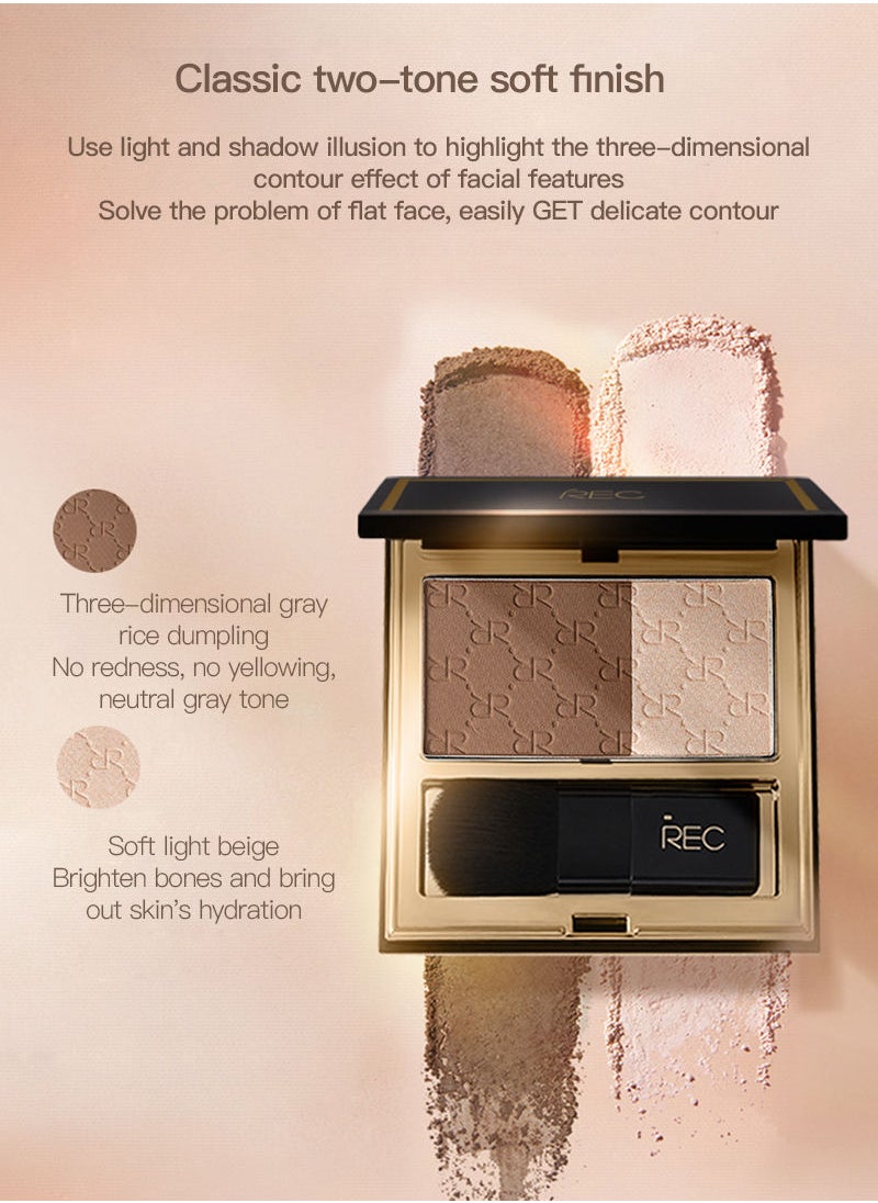 REC - 3D Light and Shadow Contouring Powder 4g，Contouring Powder Face Kit，Flawlessly Sculpted Face - Image 1