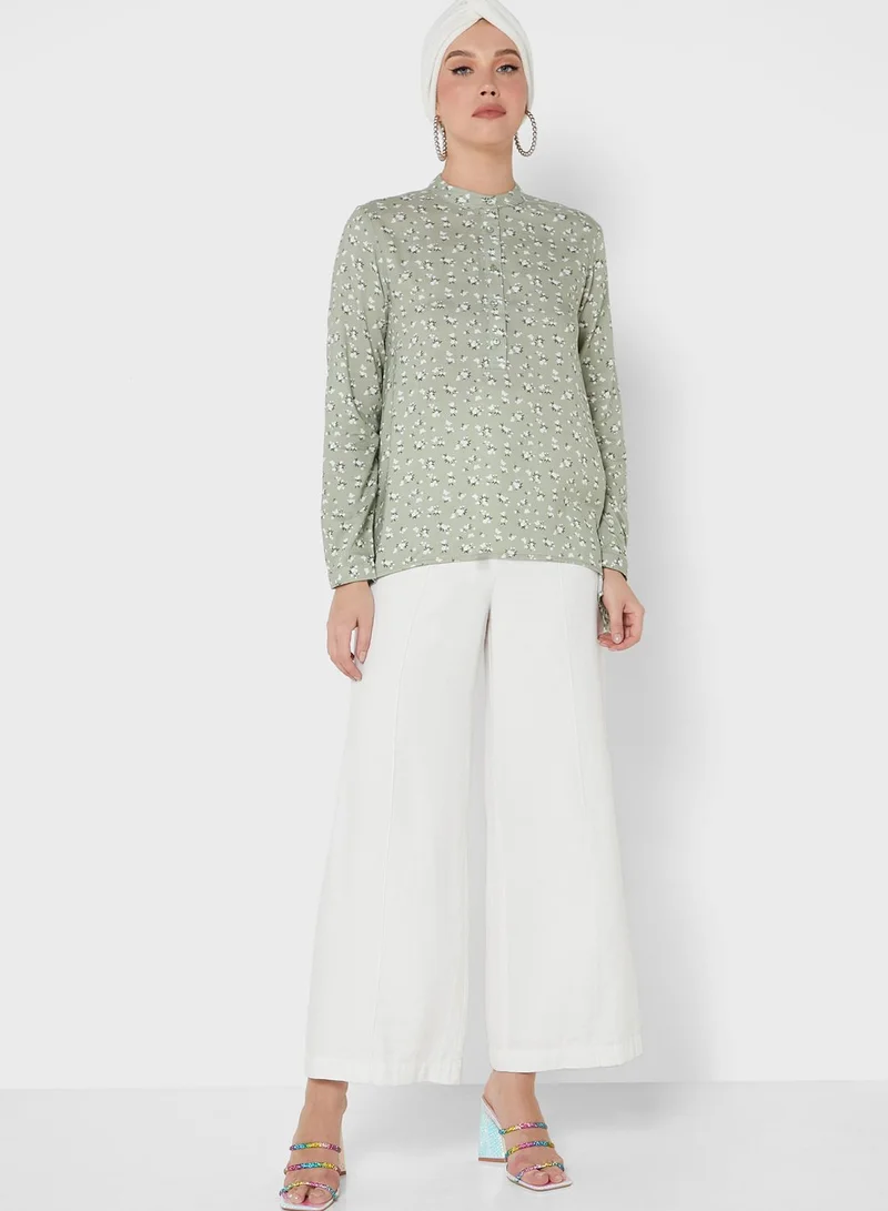Khizana Asymetrical Hem Printed Tunic