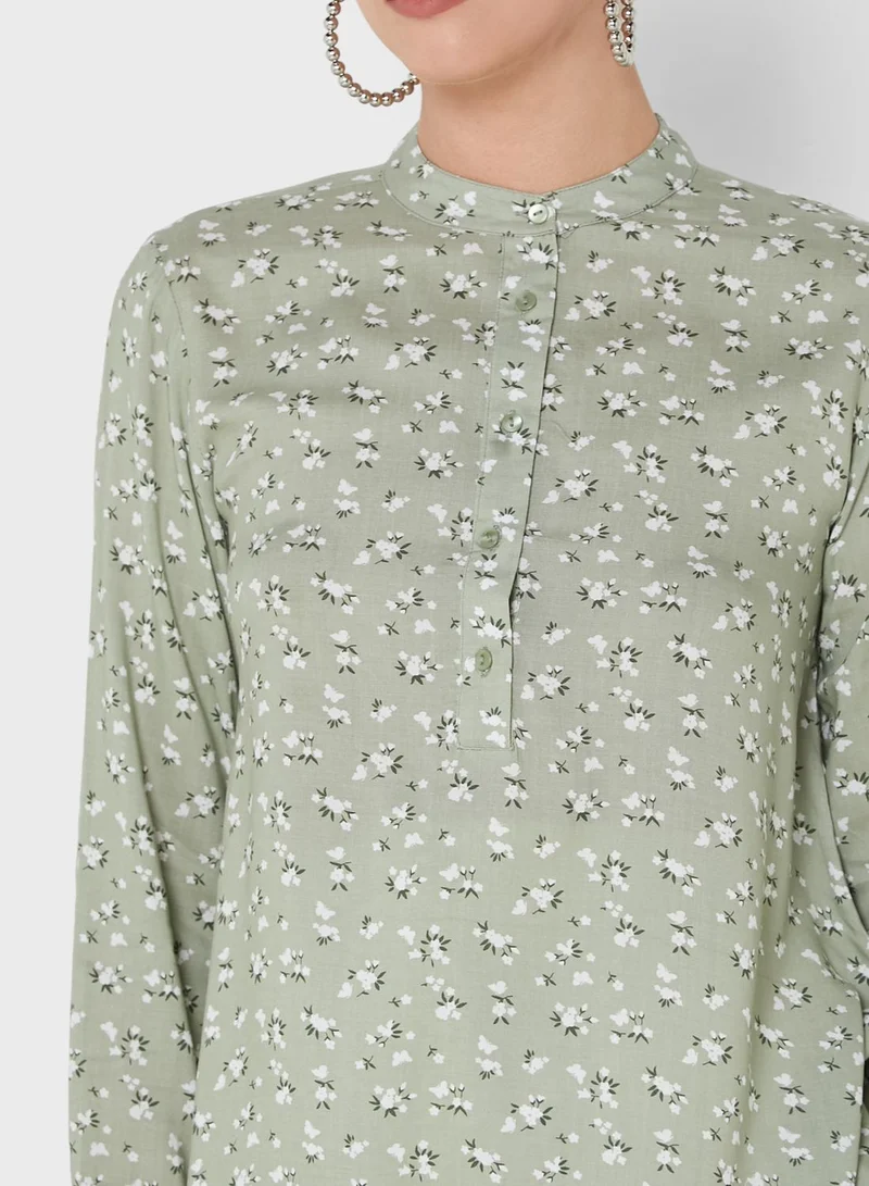 Khizana Asymetrical Hem Printed Tunic