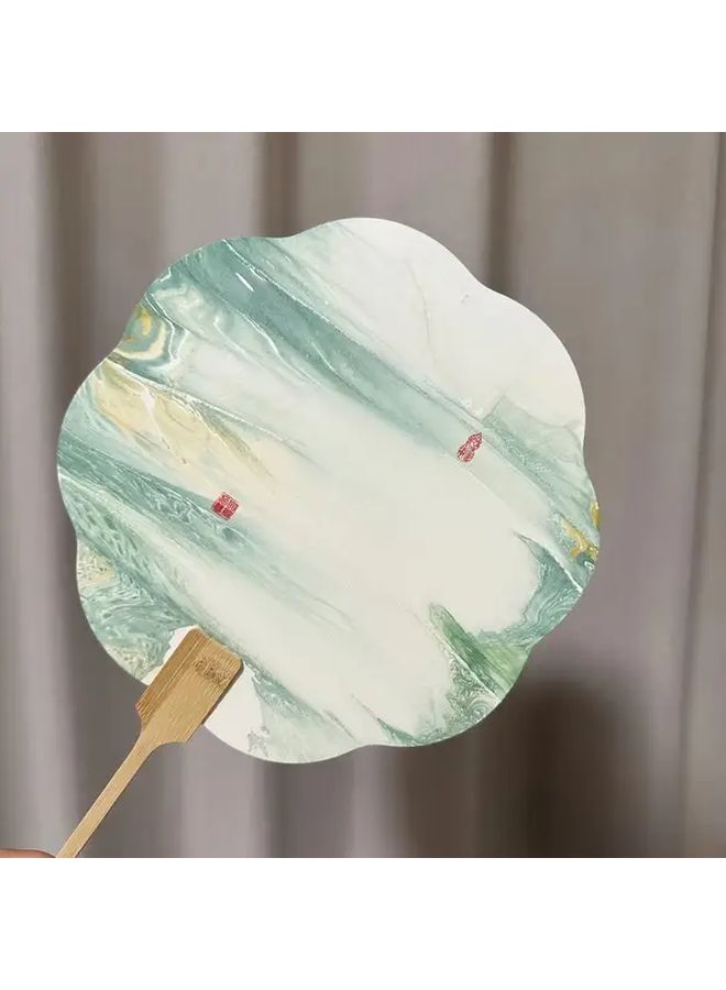 10pcs Chinese Painted Fans Set 5 Designs For DIY Watercolor Calligraphy And Vintage Craft - Image 1