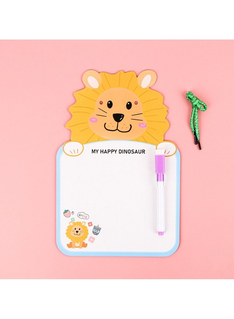 Whiteboard – Lion Shaped Erasable Kids Learning Tool | Yellow - Image 1