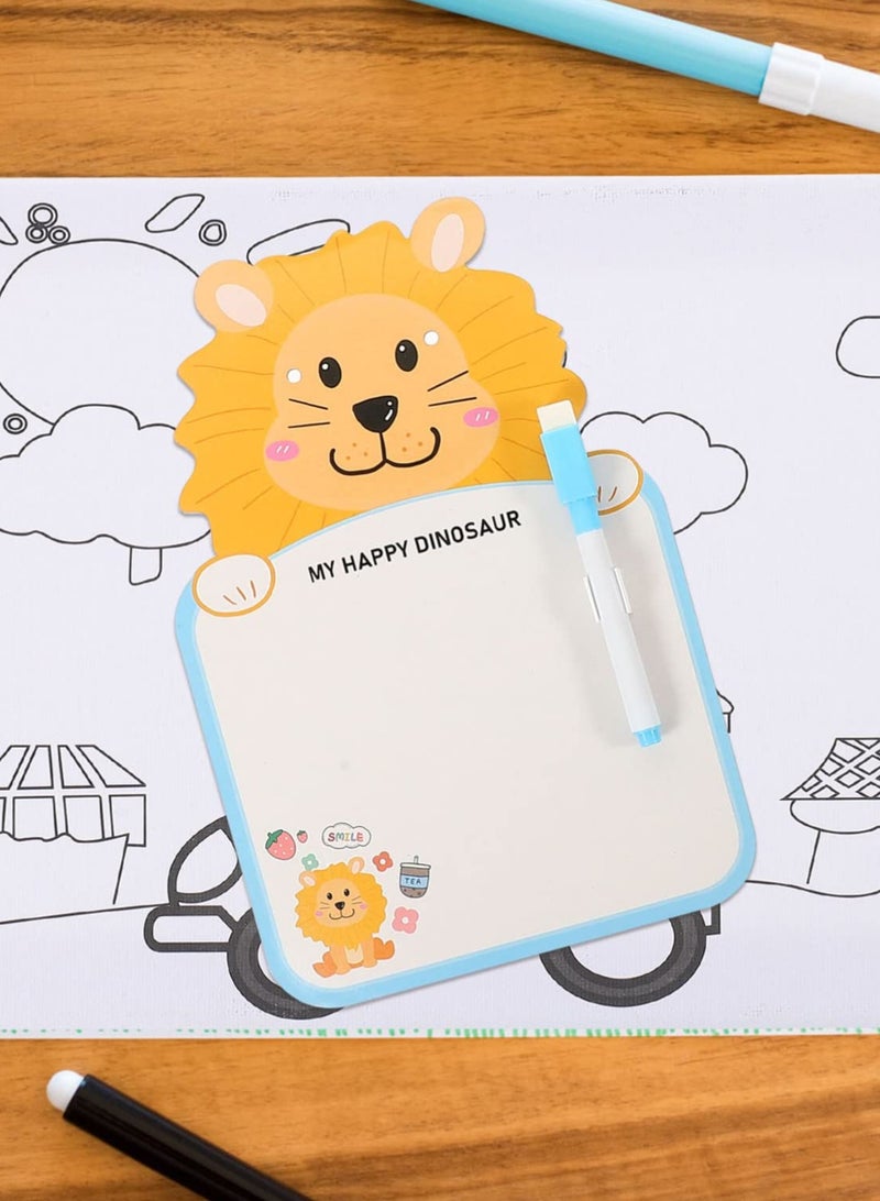 Whiteboard – Lion Shaped Erasable Kids Learning Tool | Yellow - Image 2