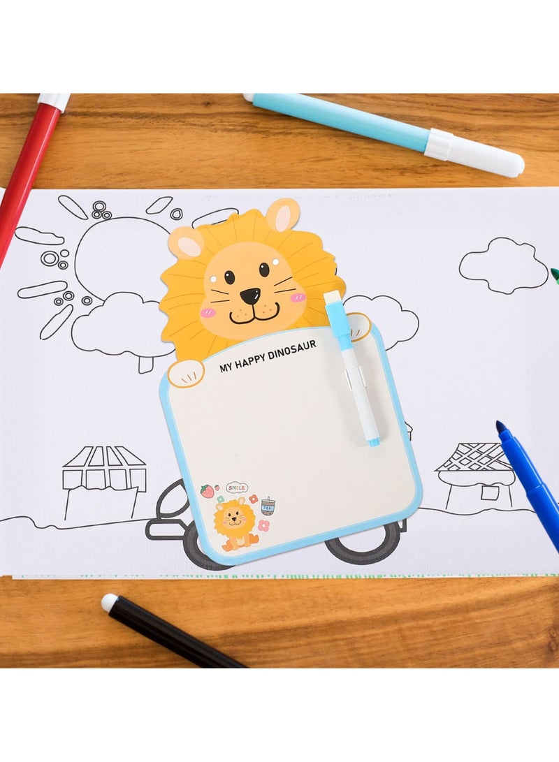 Whiteboard – Lion Shaped Erasable Kids Learning Tool | Yellow - Image 3
