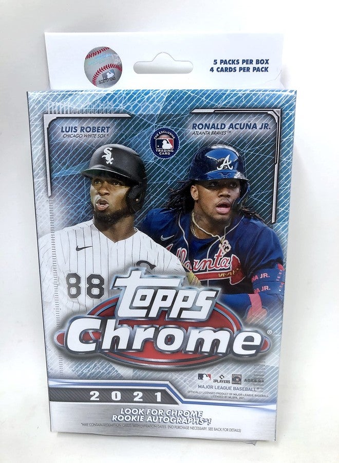 Topps 2021 Chrome Baseball Card Pack - 25 Cards per Hanger Box - Image 1