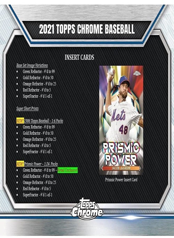 Topps 2021 Chrome Baseball Card Pack - 25 Cards per Hanger Box - Image 3