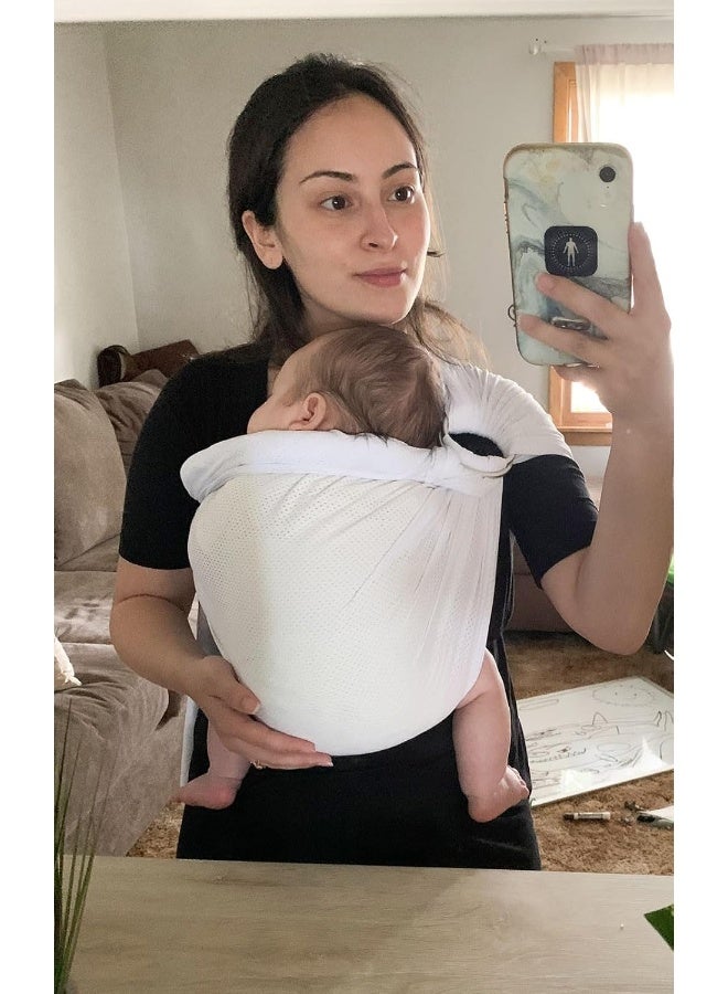 Vlokup Baby Water Ring Sling Carrier | Lightweight Breathable Mesh Baby Wrap for Infant, Newborn, Kids and Toddlers | Perfect for Summer, Swimming, Pool, Beach | Great for Dad Too White - Image 2