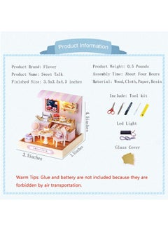 Flever Flever Dollhouse Miniature DIY House Kit Creative Room with Furniture for Romantic Valentine's Gift (Sweet Talk)  - Image 2