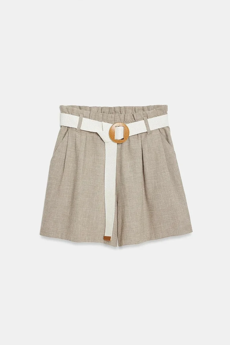 Dilvin DILVIN High-Waist Tailored Wide-Leg Shorts