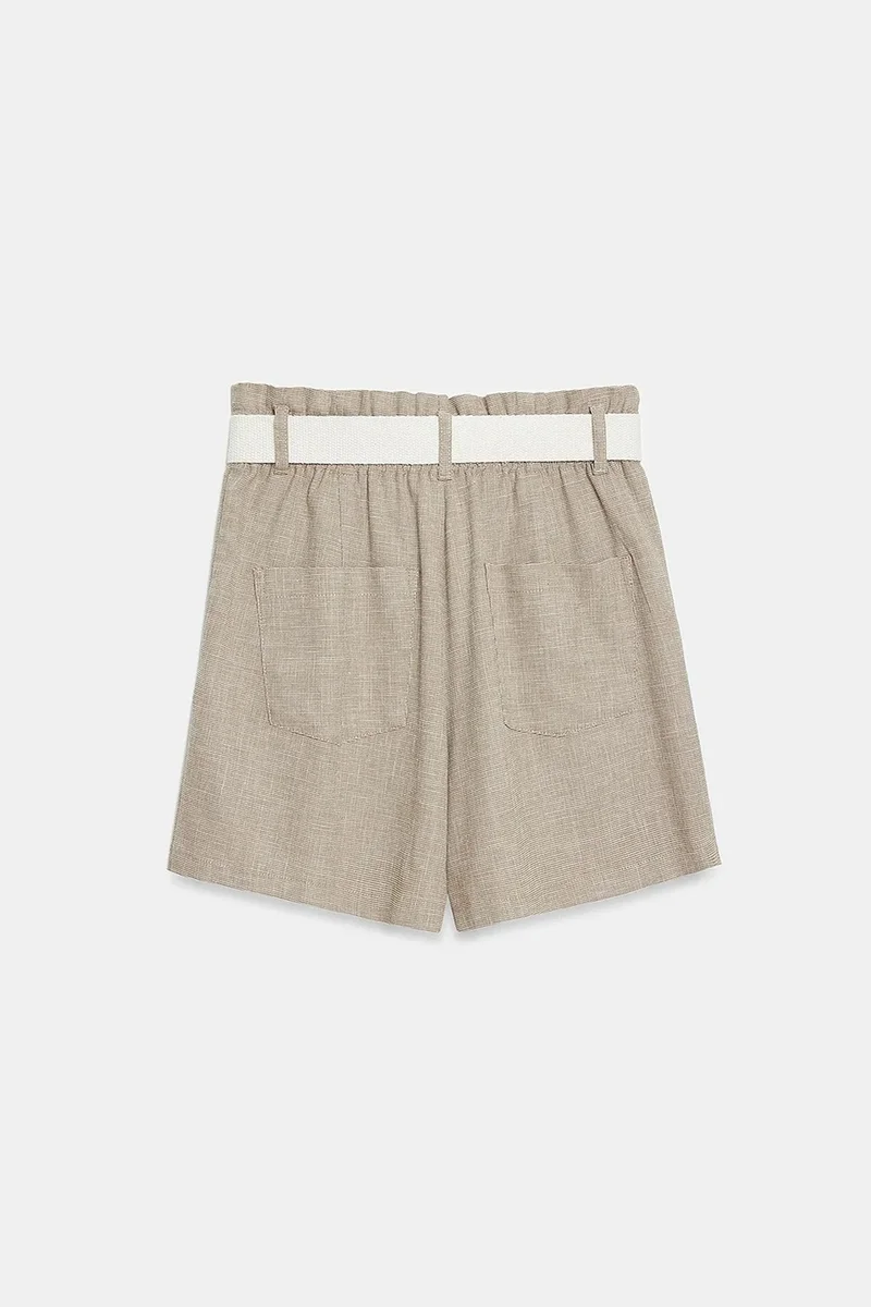 Dilvin DILVIN High-Waist Tailored Wide-Leg Shorts