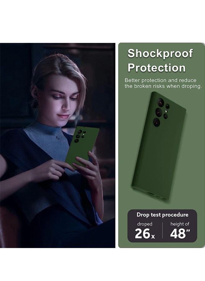 Generic - Samsung Galaxy S23 Ultra Silicone Case,Soft Touch Premium Liquid Rubber Shockproof Phone Cover [Slim Fit] [Upgraded Camera Protection] [Microfiber Lining],Green - Image 1