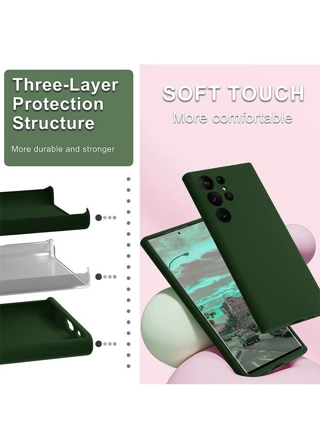 Generic - Samsung Galaxy S23 Ultra Silicone Case,Soft Touch Premium Liquid Rubber Shockproof Phone Cover [Slim Fit] [Upgraded Camera Protection] [Microfiber Lining],Green - Image 1