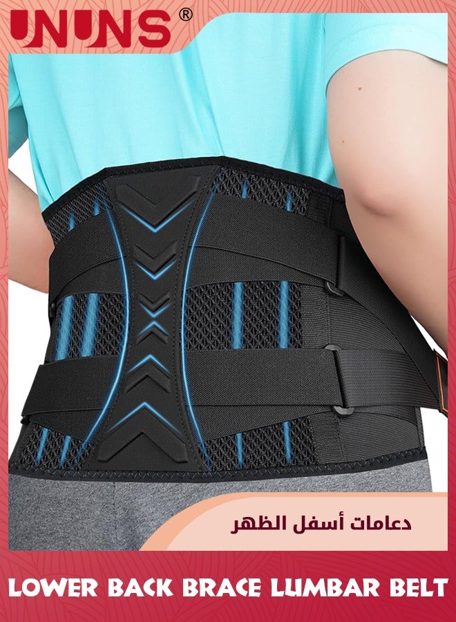 UNUNS Back Brace For Lower Back Pain Relief,Lower Back Brace,Lumbar Support Belt,9 Stays Lower Waist Support Belt Brace With Removable Lumbar Pad For Men,Heavy Lifting Herniated Disc,Sciatica,Scoliosis-XL  - Image 1