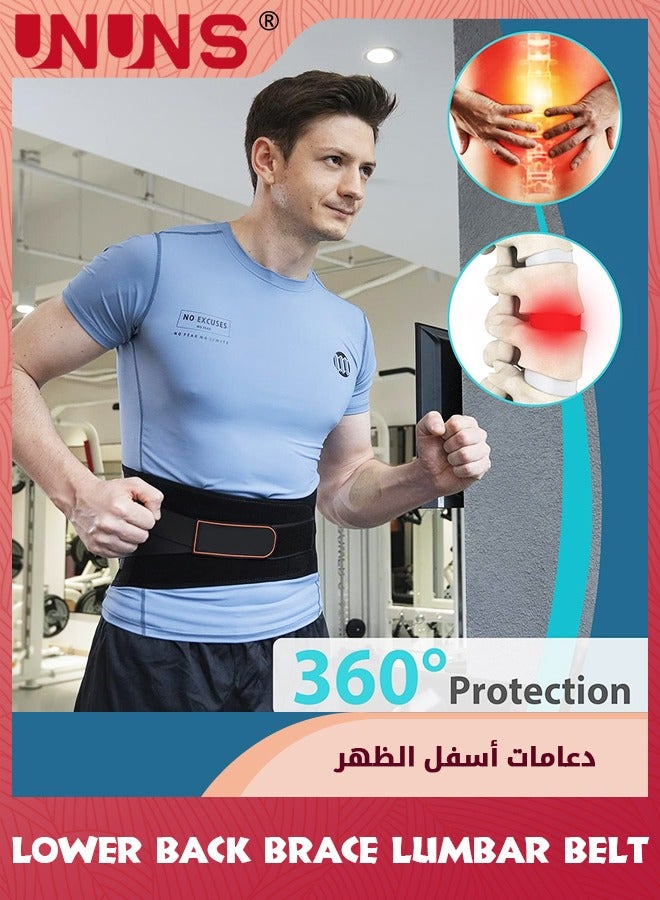 UNUNS Back Brace For Lower Back Pain Relief,Lower Back Brace,Lumbar Support Belt,9 Stays Lower Waist Support Belt Brace With Removable Lumbar Pad For Men,Heavy Lifting Herniated Disc,Sciatica,Scoliosis-XL  - Image 5