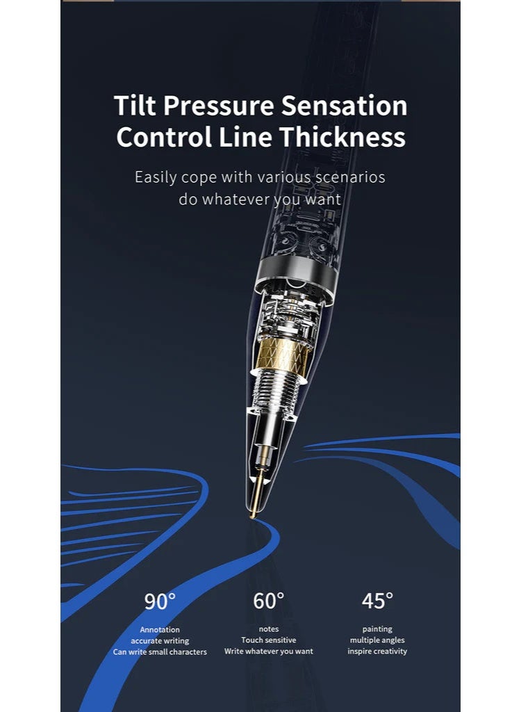 7MD قلم آيباد الذكي، قلم ستايلس قابل لإعادة الشحن بتقنية البلوتوث، قلم شحن مغناطيسي، أداة كتابة ورسم دقيقة، تصميم مقاوم لراحة اليد، حساسية الميل، قلم خفيف لمسة سلسة للاستخدام مع آيباد - Image 3