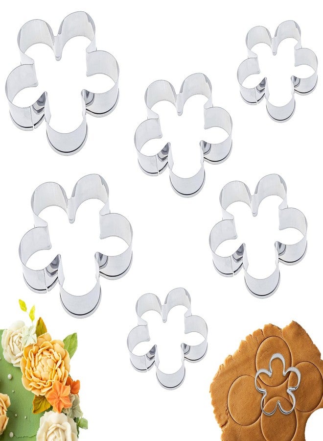 Capiant 6 PACK Flower Cookie Cutter Sturdy Cutters for Cookies Sandwiches Spring Flower Cookie Cutters Shapes Molds Dishwasher Safe Small to Large Size of 1.65",2.09",2.68‘’. - Image 1