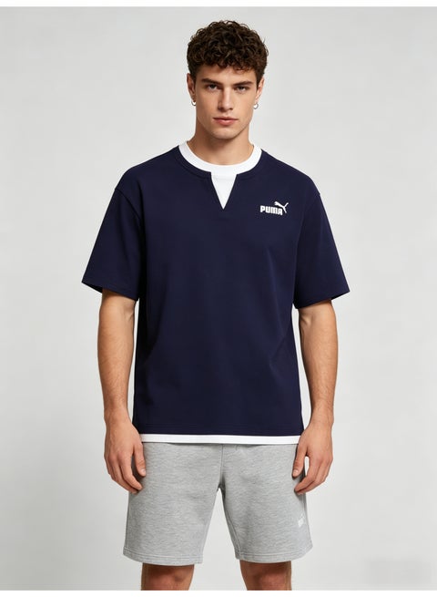 Puma Safety Men’s Navy & White Layered-Look Tee | Sporty Casual Essential
