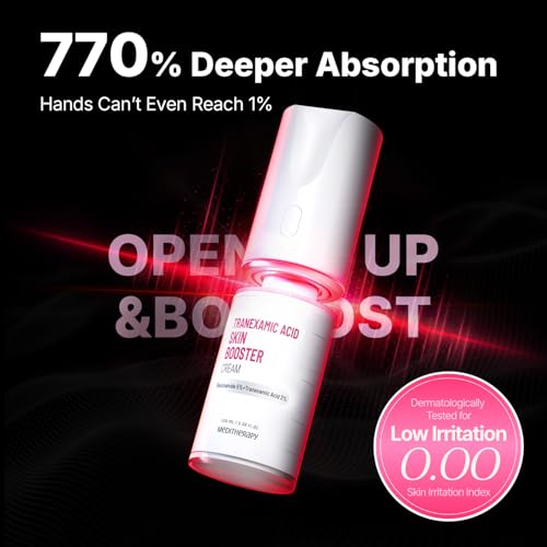 MEDITHERAPY Tranexamic Acid Skin Booster Cream 34 Fl Oz 5 Niacinamide 3 TXA Korean Face Moisturizer Gentle Facial Serum Cream with Facial Device for Glass Skin Radiant Complexion - Image 3
