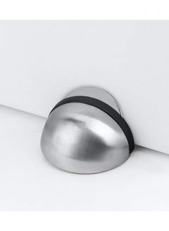 SYOSI Magnetic Door Stops Floor Mounted, Strong Magnetic Self Adhesive Magnetic Door Stopper Stainless Steel Door Holder Soft Close Door Magnet Heavy Duty Silver Rubber (2 Pack)  - Image 3