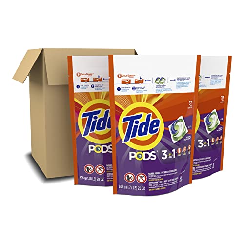 Tide PODS Laundry Detergent Soap Pods, Spring Meadow, 37 Count (Pack of 3 Bag Value Pack), Total 111 Count, HE Compatible - Image 3