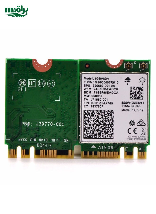 BURAQ 9260NGW Wireless-AC Dual Band 802.11ac 1730Mbps Bluetooth 5.0 WLAN Network Card  - Image 1