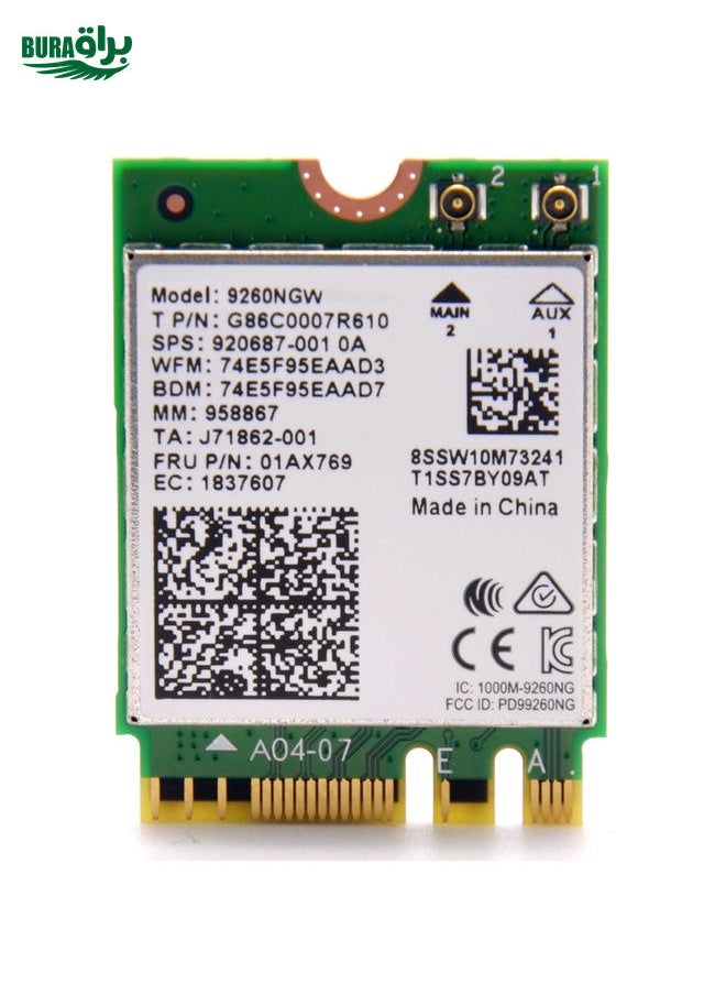 BURAQ 9260NGW Wireless-AC Dual Band 802.11ac 1730Mbps Bluetooth 5.0 WLAN Network Card  - Image 2